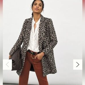 Anthropologie Leopard 🐆 Jacket Coat- Gianna size 0 msrp $188 NWT